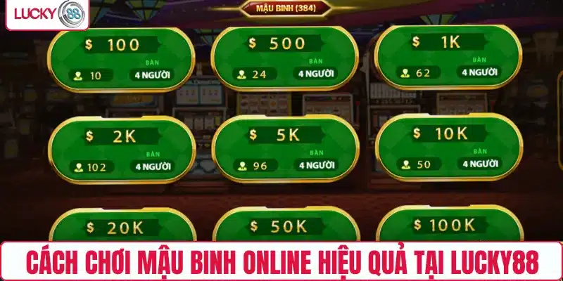 Cách chơi Mậu binh online hiệu quả tại LUCKY88